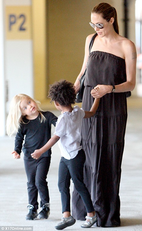 angelina jolie daughter. Angelina Jolie and daughters,