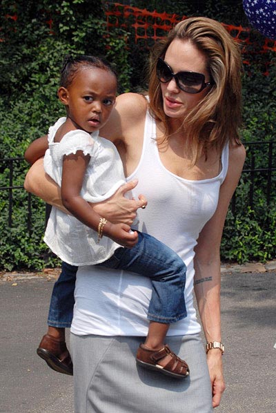 Angelina Jolie with daughter Zahara. Story found here