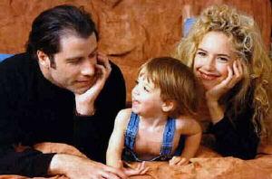 Jett Travolta, born April 13, 1992, with his parents, John Travolta and Kelly Preston