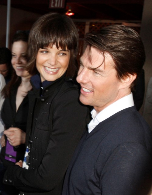 Katie Holmes and Xenu Tom Cruise. Scientology cult poster boy and baffling 
