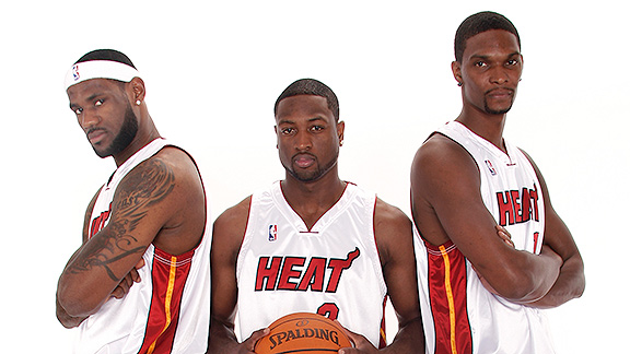 miami heat s lebron james dwyane wade and chris bosh