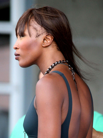 naomi campbell bald head. Naomi Campbell is going ald